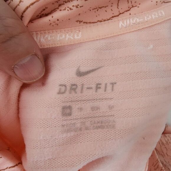 Nike Pro Sweatshirt Womens Size XS Activewear Dri-Fit Mock Neck Coral - Picture 3 of 8